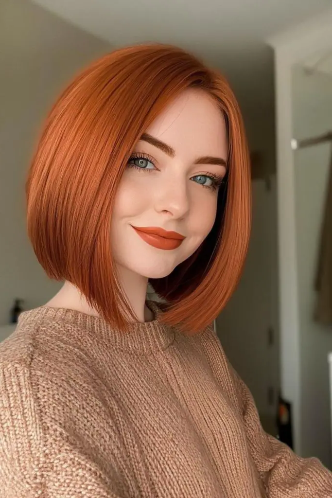 29 Awesome Angled Bob Hairstyles 10 8. Auburn Cascade Bob