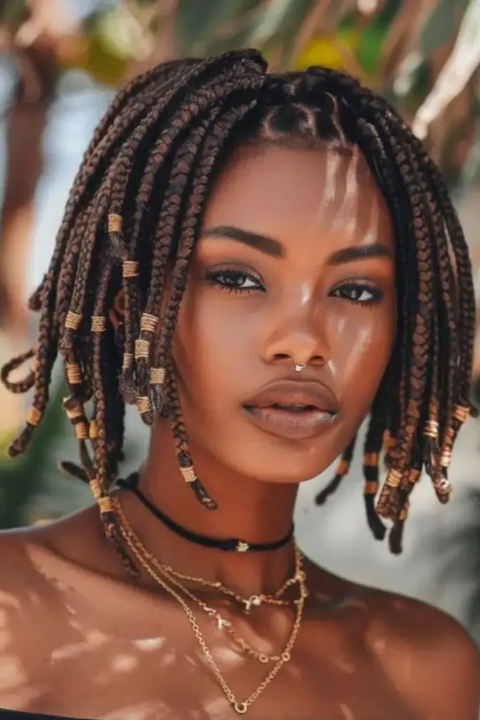 28 Small Dreads Black Women Ideas 10 8. Beaded Rhythm Fusion