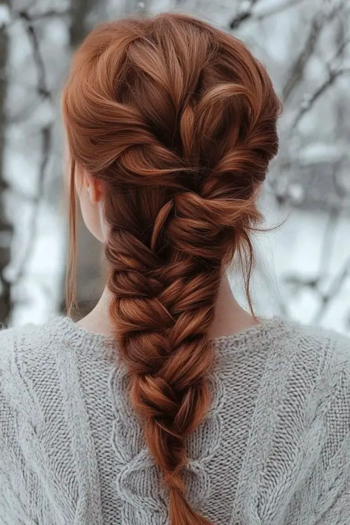 27 Best Winter Hair Braid Ideas 10 8. Blizzard Fishtail