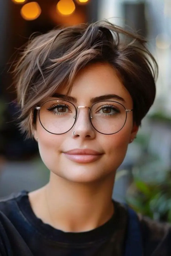28 Best Hair for Round Face Shape Ideas 10 8. Chin-Length Pixie Drama