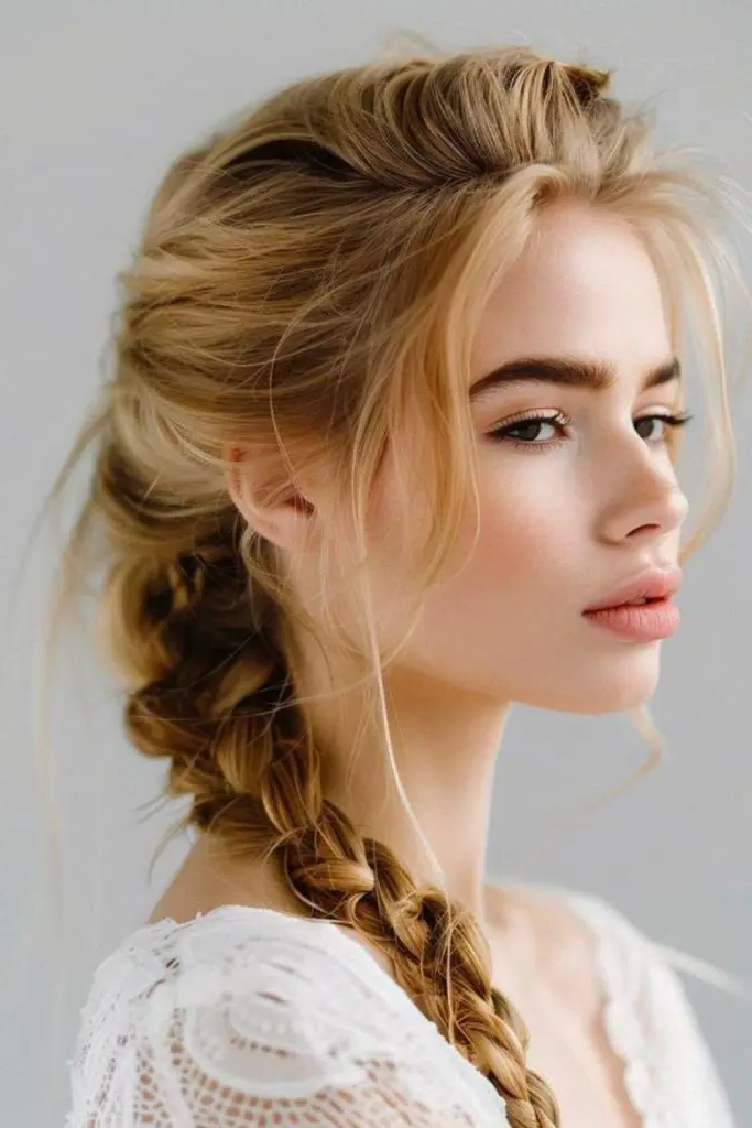 27 Simple Hairstyles for Long Hair 10 8. Classic French Braid Whisper