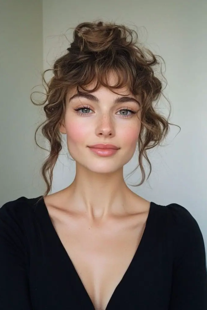 29 Top Spring Hairstyles for 2025 10 8. Curly Bangs Revival