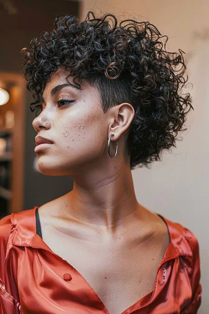 27 Trendy low cut hairstyles 10 8. Curly Crop Delight