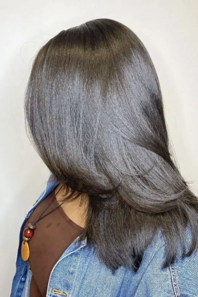 8. High Glossed Platinum Silk Press