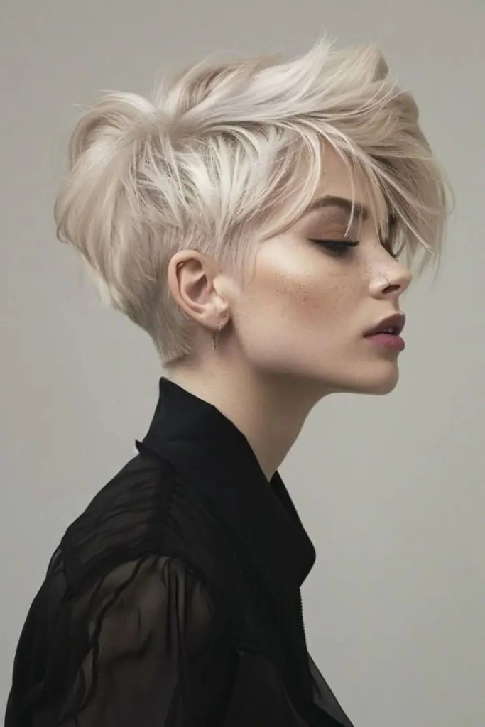 8. Messy Butchered Platinum Pixie