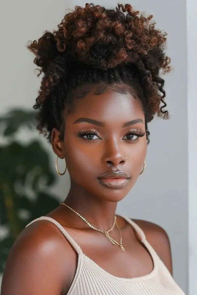 29 Brilliant Brazilian Wool Hairstyles 10 8. Messy Wool Bun Delight