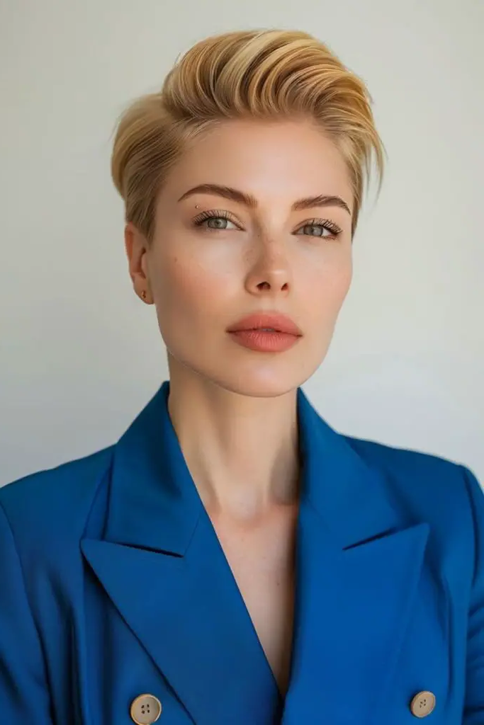 29 Cute Slick Hairstyles 10 8. Power Slicked Pixie