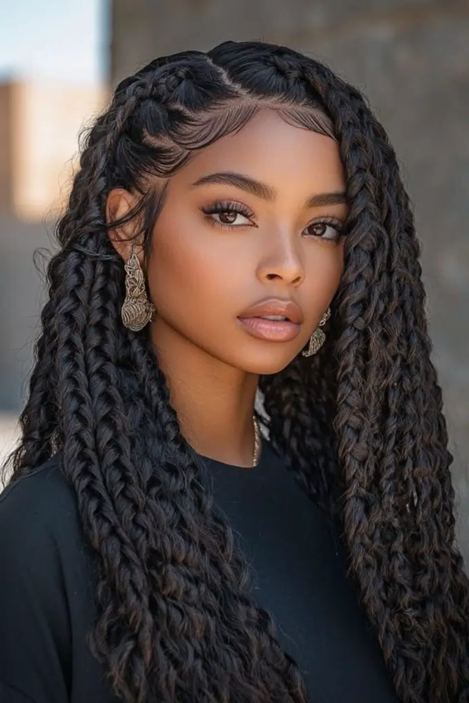 8. Side-Swept Locs Grace