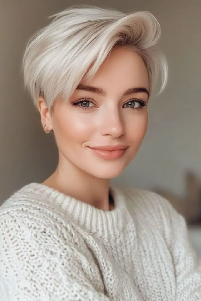 28 Super Short Pixie Cuts Inspirations 10 8. Silver Frost Pixie