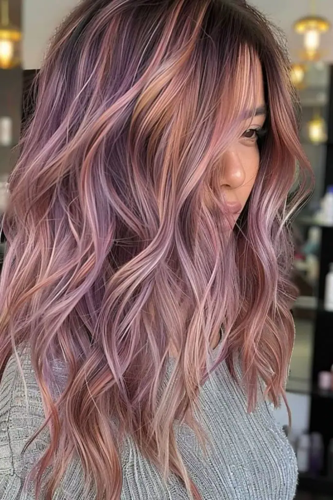 28 Trendy Spring 2025 Hair Trends 10 8. Smoked-Lilac Balayage