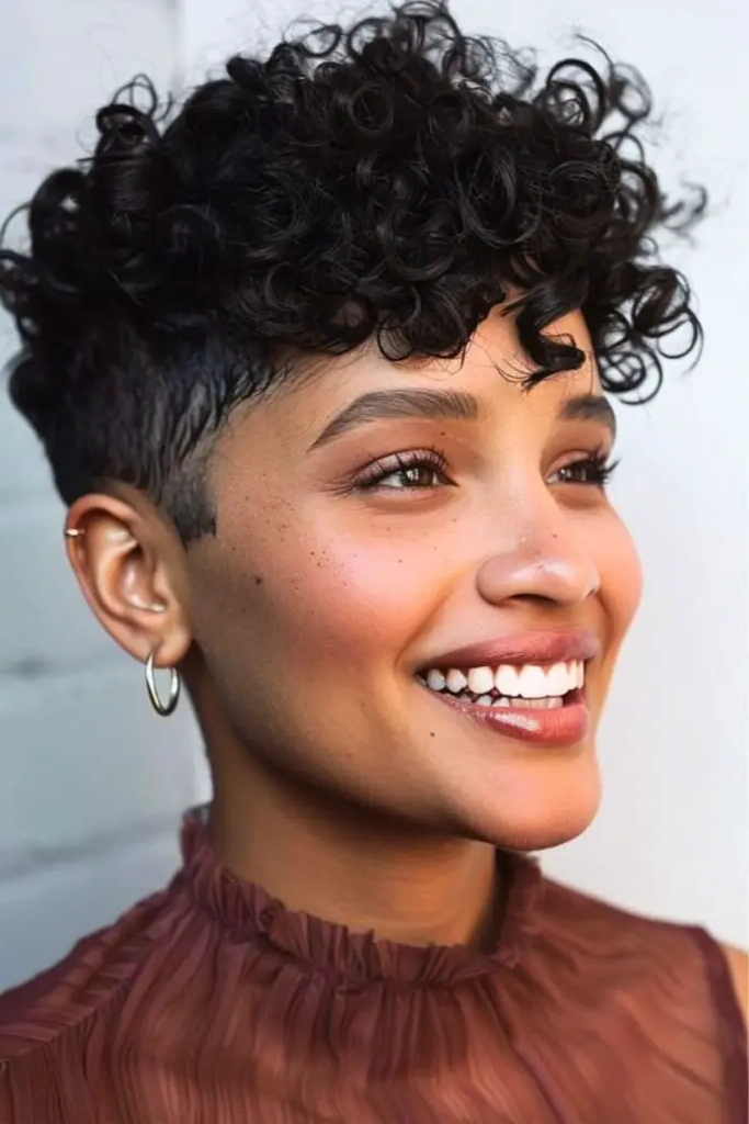 28 Stunning Curly Pixie Hairstyles 10 8. Urban Edge Coil Burst