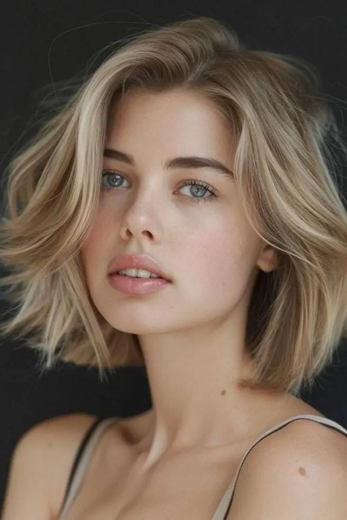 29 Messy Blonde Bob Ideas 10 8. Wind-Tossed Wheat Waves