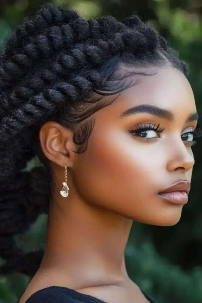 29 Big Twist Braids Hairstyles 11 9. Braided Crown with Twists