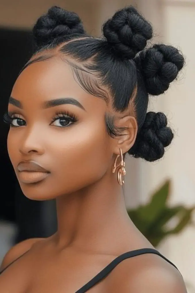 29 Best Black Baddies Hairstyles to Try 10 9. Ebony-Wrapped Bantu Knots