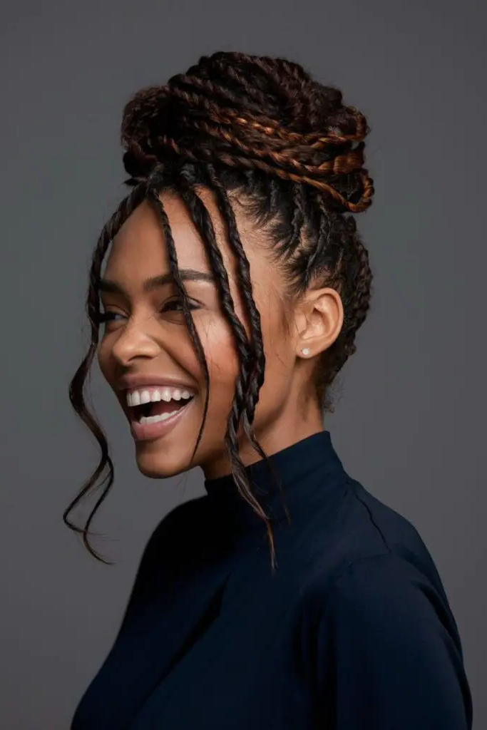 28 Great Female Loc Styles 11 9. Elegant Updo Locs