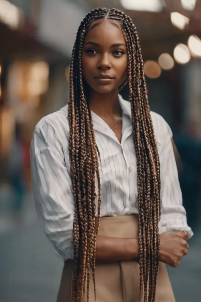 29 Gorgeous Micro Braids Hairstyles 11 9. Goddess-Length Micro Braids