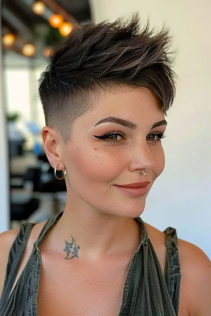 28 Super Short Pixie Cuts Inspirations 11 9. Side-Swept Punk Chic
