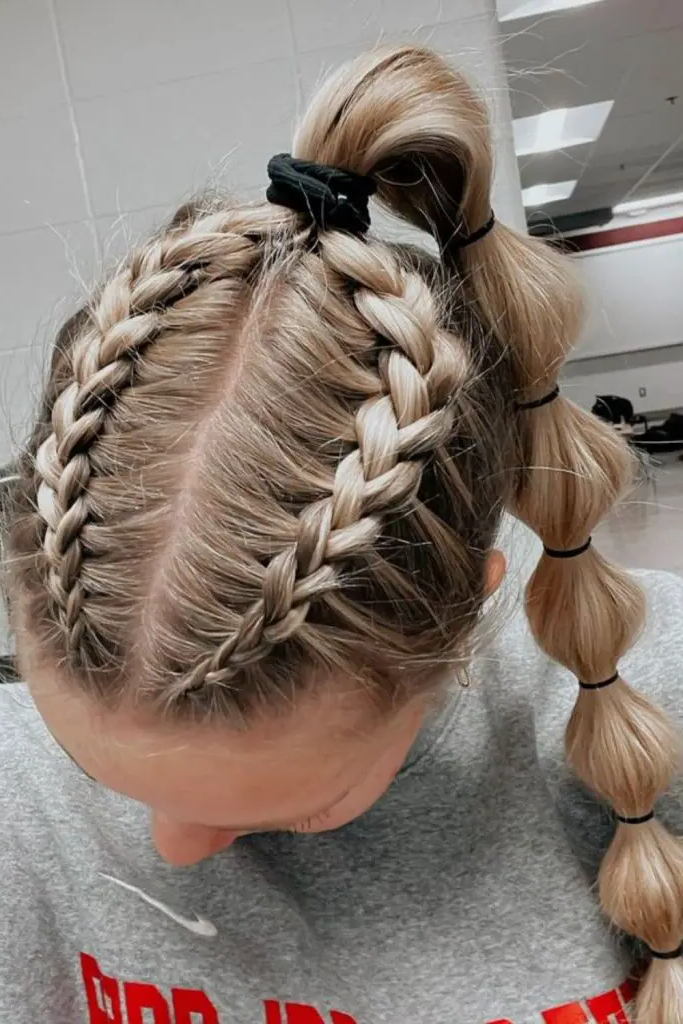 28 Best Volleyball Hairstyles Easy 10 9. Spiked Crown Braids