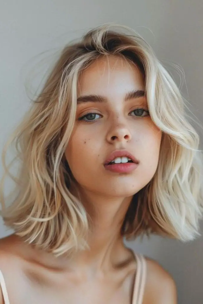 29 Messy Blonde Bob Ideas 11 9. Sunkissed Tousled Delight