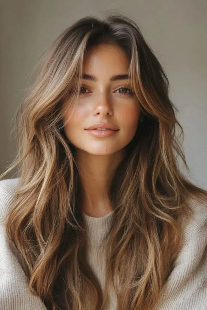 27 Long Layered Haircuts with Face Framing 11 9. Venusian Ripple Effect