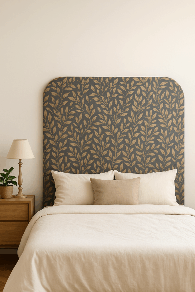 DIY Oversized Headboard with Wallpaper