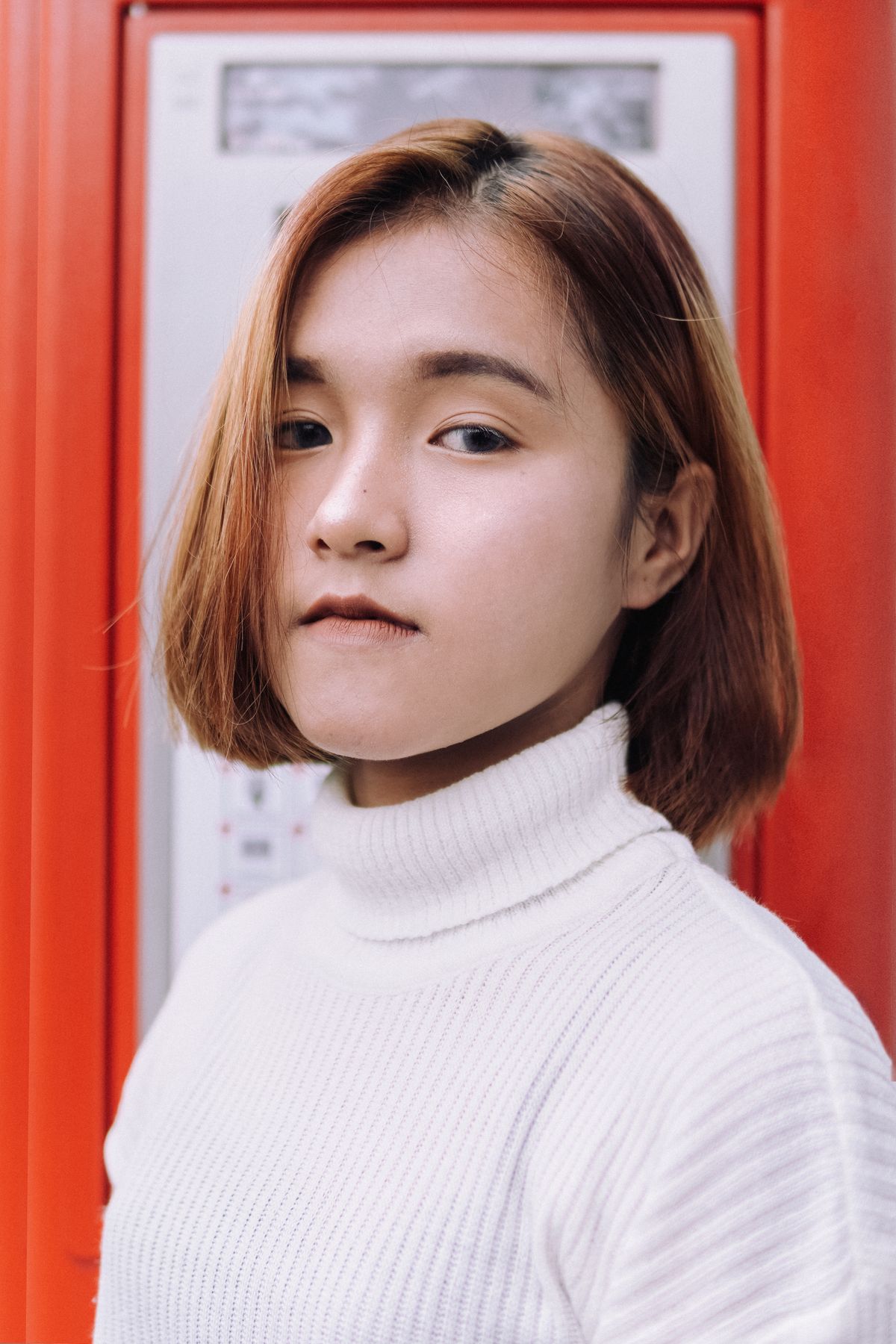 Woman with a modern bob haircut and natural look