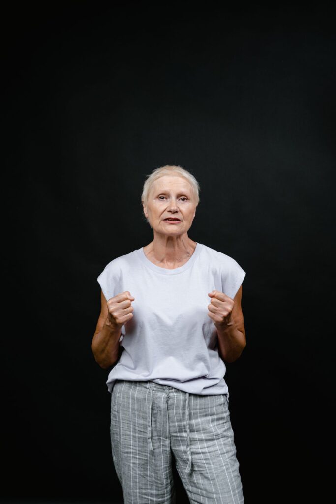 Portrait of a senior woman with a determined expression