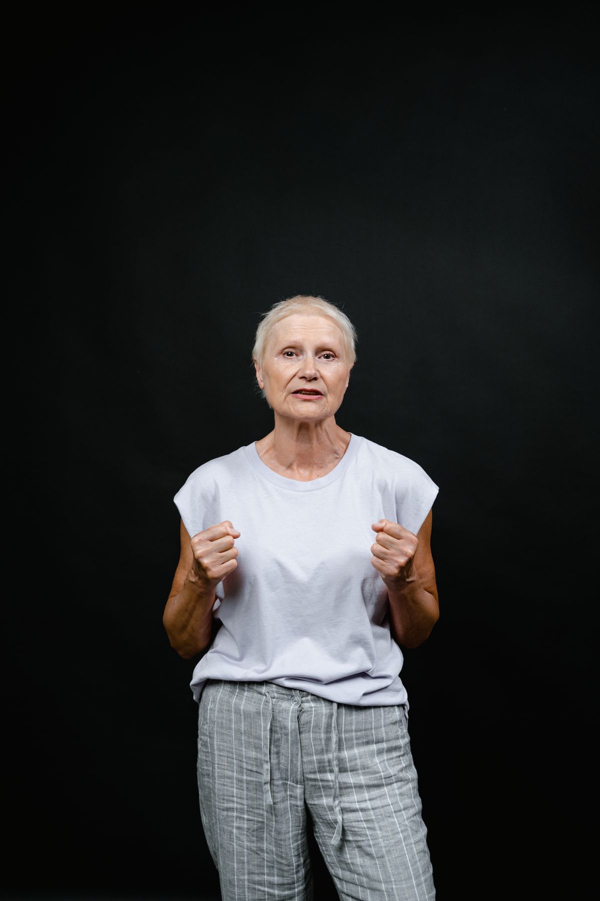 Portrait of a senior woman with a determined expression