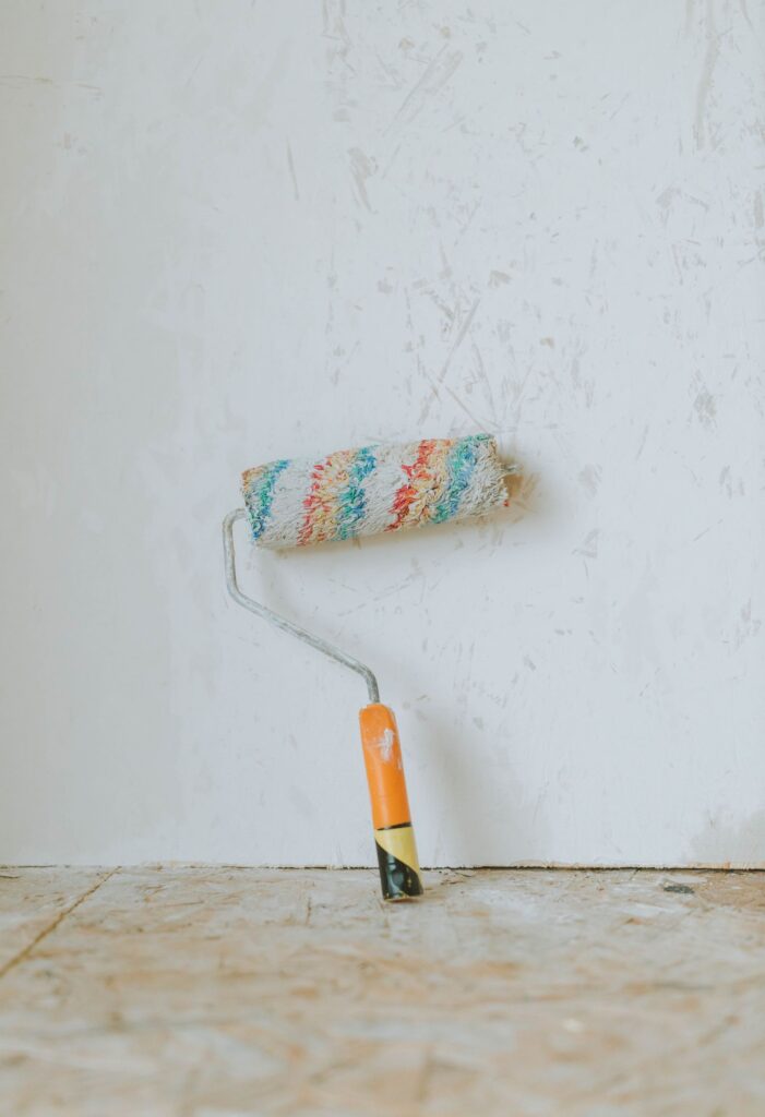 paint roller leaning