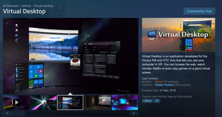 windows 10 vr desktop app